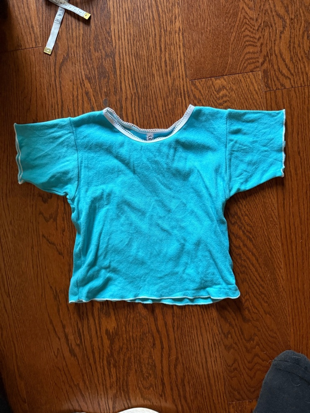 Pretties Venice crop cotton baby tee blue XXS